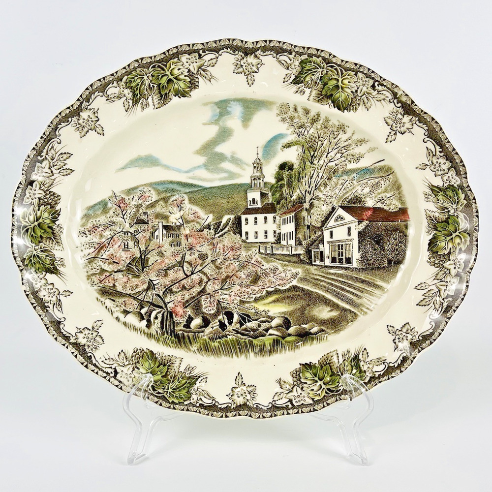 Johnson Brothers The Friendly Village Serving Platter English Ironstone 12" Oval